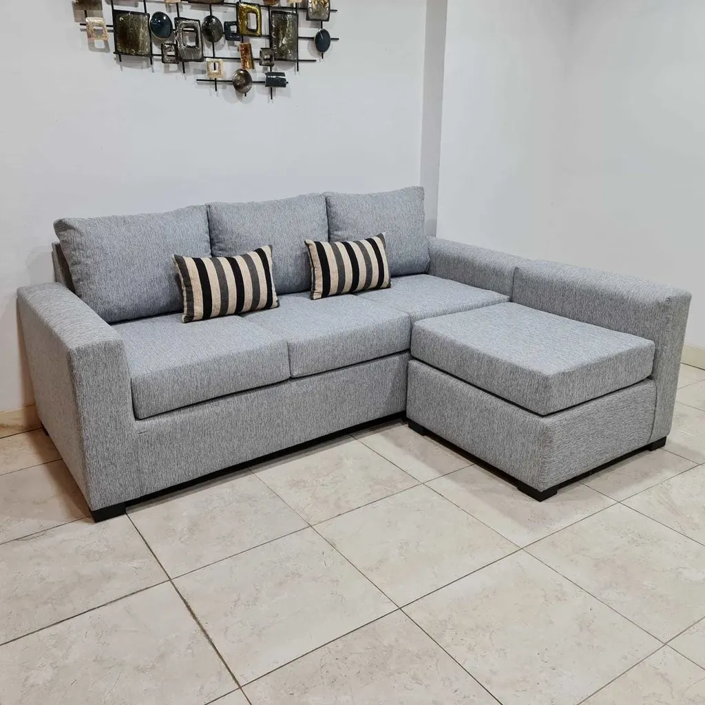 Sillón 3 cuerpos con camastro Gris, foto real